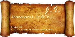 Jeszenszki Irén névjegykártya