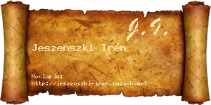 Jeszenszki Irén névjegykártya