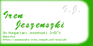 iren jeszenszki business card